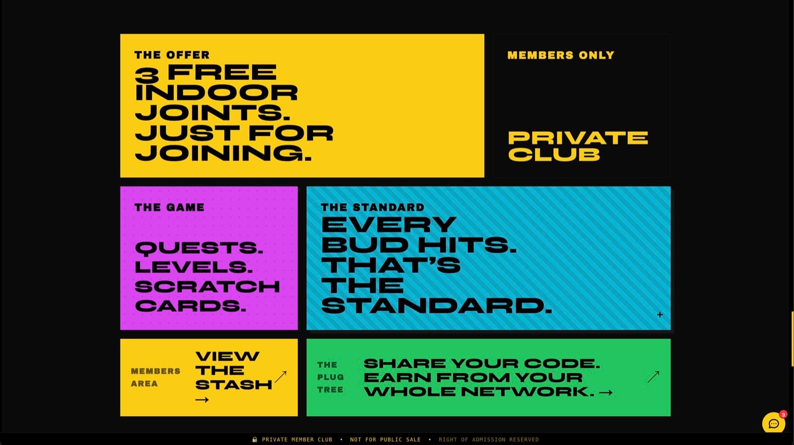 dankbud members-only landing — the offer, the game, the plug tree